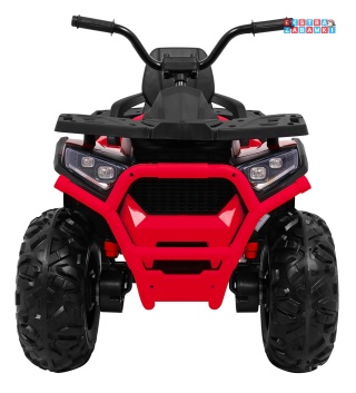 Quad ATV Desert na akumulator - czerwony, 4x45W 12V/10Ah, pilot, kluczyki, ekoskóra, EVA, LED, panel audio [XMX-607]