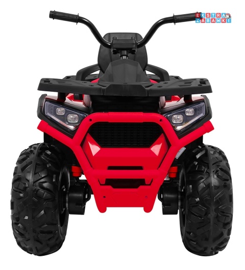 Quad ATV Desert na akumulator - czerwony, 4x45W 12V/10Ah, pilot, kluczyki, ekoskóra, EVA, LED, panel audio [XMX-607]