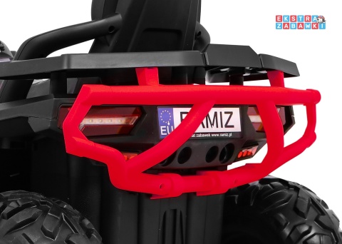 Quad ATV Desert na akumulator - czerwony, 4x45W 12V/10Ah, pilot, kluczyki, ekoskóra, EVA, LED, panel audio [XMX-607]