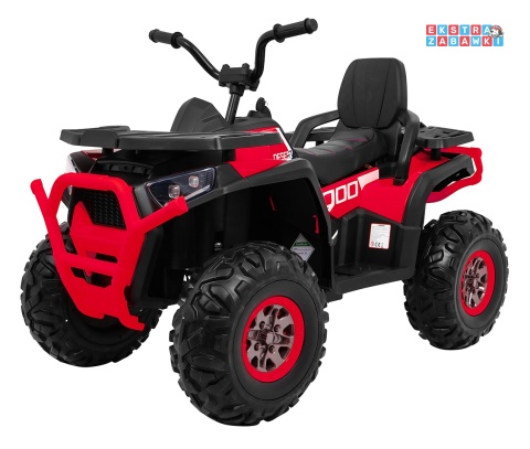 Quad ATV Desert na akumulator - czerwony, 4x45W 12V/10Ah, pilot, kluczyki, ekoskóra, EVA, LED, panel audio [XMX-607]