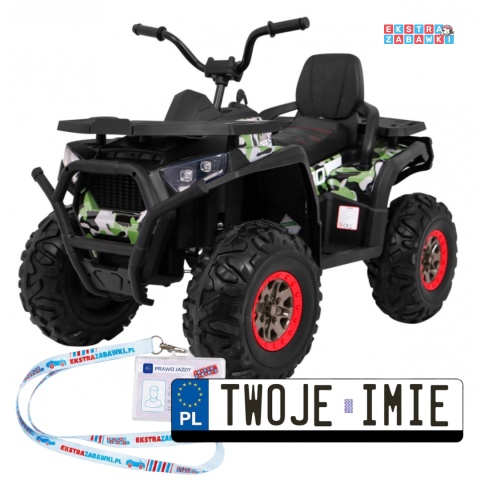 Quad ATV Desert na akumulator - moro, 4x45W 12V/10Ah, pilot, kluczyki, ekoskóra, EVA, LED, panel audio [XMX-607]