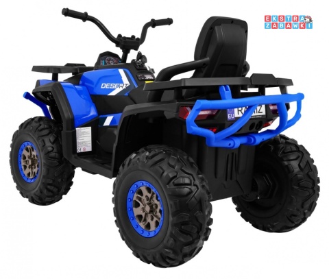 Quad ATV Desert na akumulator - niebieski, 4x45W 12V/10Ah, pilot, kluczyki, ekoskóra, EVA, LED, panel audio [XMX-607]