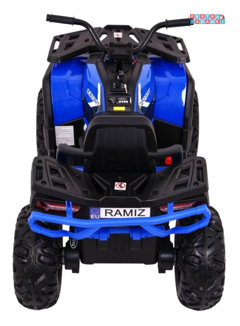 Quad ATV Desert na akumulator - niebieski, 4x45W 12V/10Ah, pilot, kluczyki, ekoskóra, EVA, LED, panel audio [XMX-607]