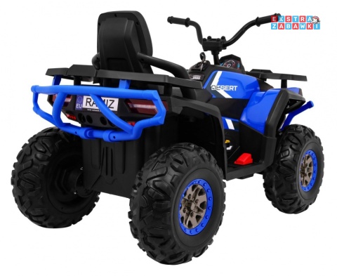 Quad ATV Desert na akumulator - niebieski, 4x45W 12V/10Ah, pilot, kluczyki, ekoskóra, EVA, LED, panel audio [XMX-607]