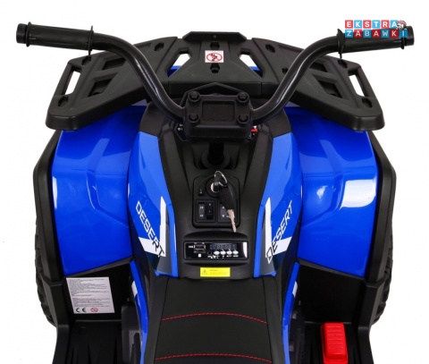Quad ATV Desert na akumulator - niebieski, 4x45W 12V/10Ah, pilot, kluczyki, ekoskóra, EVA, LED, panel audio [XMX-607]