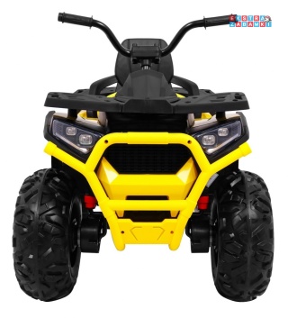 Quad ATV Desert na akumulator - żółty, 4x45W 12V/10Ah, pilot, kluczyki, ekoskóra, EVA, LED, panel audio [XMX-607]
