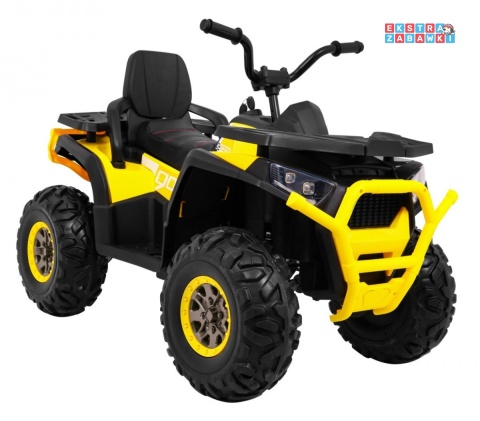 Quad ATV Desert na akumulator - żółty, 4x45W 12V/10Ah, pilot, kluczyki, ekoskóra, EVA, LED, panel audio [XMX-607]
