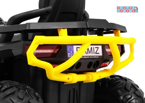 Quad ATV Desert na akumulator - żółty, 4x45W 12V/10Ah, pilot, kluczyki, ekoskóra, EVA, LED, panel audio [XMX-607]
