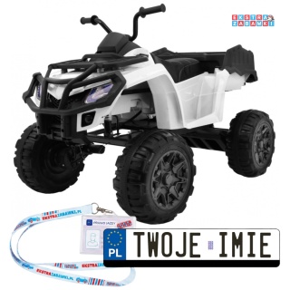 Quad XL ATV na akumulator - biały, 4x45W 12V/10Ah, Wolny Start, EVA, Audio, LED [BDM0909]