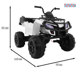 Quad XL ATV na akumulator - biały, 4x45W 12V/10Ah, Wolny Start, EVA, Audio, LED [BDM0909]