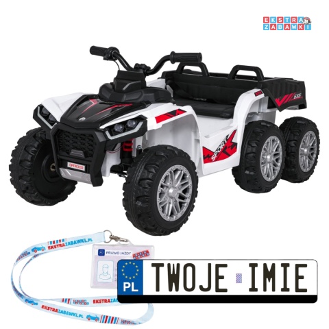 Quad Sport TX ATV na akumulator - biały, 4x35W 24V/7Ah, pilot, EVA, ekoskóra, Bluetooth [HL699]