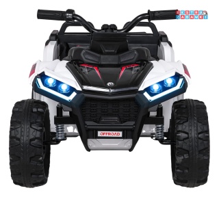 Quad Sport TX ATV na akumulator - biały, 4x35W 24V/7Ah, pilot, EVA, ekoskóra, Bluetooth [HL699]