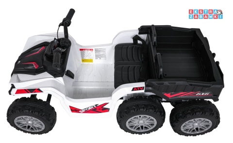 Quad Sport TX ATV na akumulator - biały, 4x35W 24V/7Ah, pilot, EVA, ekoskóra, Bluetooth [HL699]