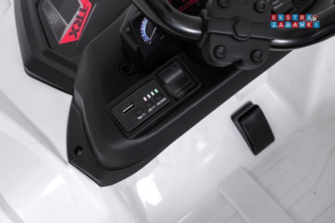 Quad Sport TX ATV na akumulator - biały, 4x35W 24V/7Ah, pilot, EVA, ekoskóra, Bluetooth [HL699]