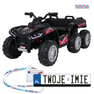 Quad Sport TX ATV na akumulator - czarny, 4x35W 24V/7Ah, pilot, EVA, ekoskóra, Bluetooth [HL699]