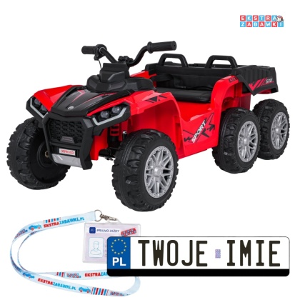 Quad Sport TX ATV na akumulator - czerwony, 4x35W 24V/7Ah, EVA, pilot, ekoskóra, Bluetooth [HL699]