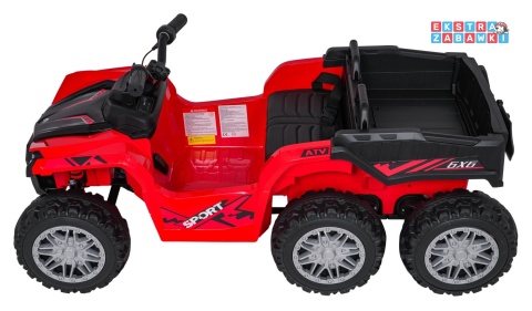 Quad Sport TX ATV na akumulator - czerwony, 4x35W 24V/7Ah, EVA, pilot, ekoskóra, Bluetooth [HL699]