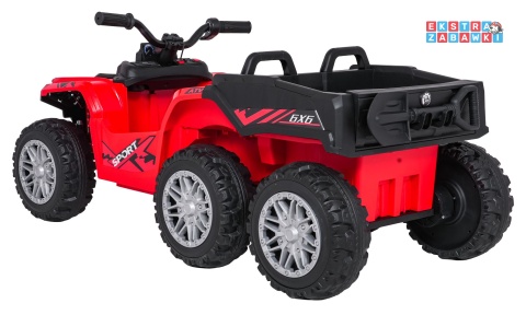 Quad Sport TX ATV na akumulator - czerwony, 4x35W 24V/7Ah, EVA, pilot, ekoskóra, Bluetooth [HL699]