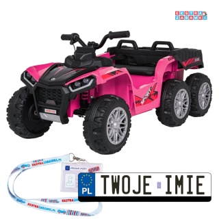 Quad Sport TX ATV na akumulator - różowy, 4x35W 24V/7Ah, pilot, EVA, ekoskóra, Bluetooth [HL699]