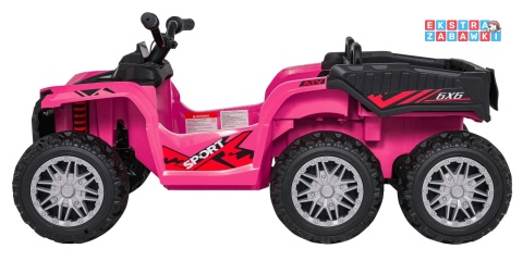 Quad Sport TX ATV na akumulator - różowy, 4x35W 24V/7Ah, pilot, EVA, ekoskóra, Bluetooth [HL699]