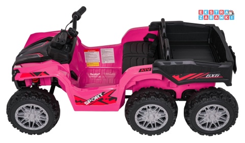 Quad Sport TX ATV na akumulator - różowy, 4x35W 24V/7Ah, pilot, EVA, ekoskóra, Bluetooth [HL699]