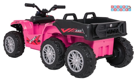 Quad Sport TX ATV na akumulator - różowy, 4x35W 24V/7Ah, pilot, EVA, ekoskóra, Bluetooth [HL699]