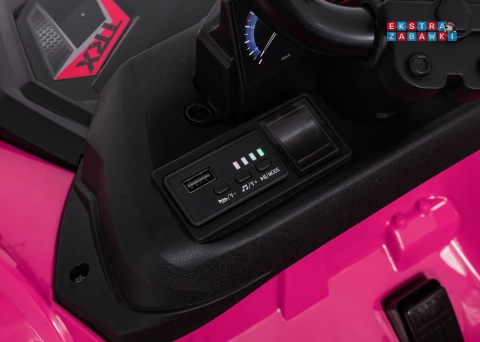 Quad Sport TX ATV na akumulator - różowy, 4x35W 24V/7Ah, pilot, EVA, ekoskóra, Bluetooth [HL699]