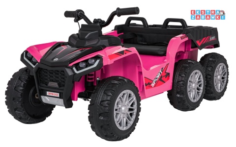 Quad Sport TX ATV na akumulator - różowy, 4x35W 24V/7Ah, pilot, EVA, ekoskóra, Bluetooth [HL699]