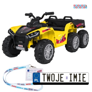Quad Sport TX ATV na akumulator - żółty, 4x35W 24V/7Ah, pilot, EVA, ekoskóra, Bluetooth [HL699]