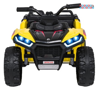 Quad Sport TX ATV na akumulator - żółty, 4x35W 24V/7Ah, pilot, EVA, ekoskóra, Bluetooth [HL699]