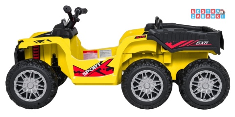 Quad Sport TX ATV na akumulator - żółty, 4x35W 24V/7Ah, pilot, EVA, ekoskóra, Bluetooth [HL699]