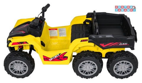 Quad Sport TX ATV na akumulator - żółty, 4x35W 24V/7Ah, pilot, EVA, ekoskóra, Bluetooth [HL699]
