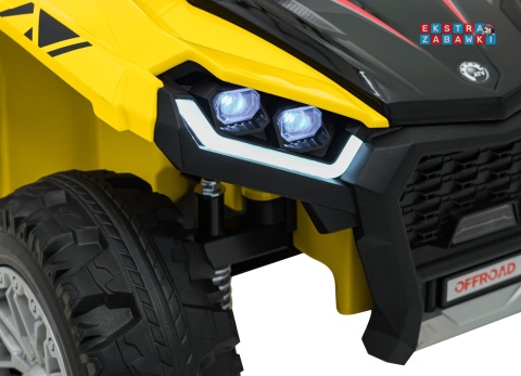 Quad Sport TX ATV na akumulator - żółty, 4x35W 24V/7Ah, pilot, EVA, ekoskóra, Bluetooth [HL699]