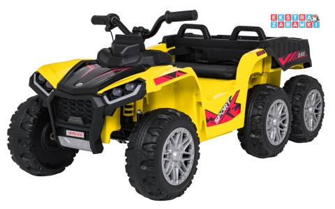 Quad Sport TX ATV na akumulator - żółty, 4x35W 24V/7Ah, pilot, EVA, ekoskóra, Bluetooth [HL699]