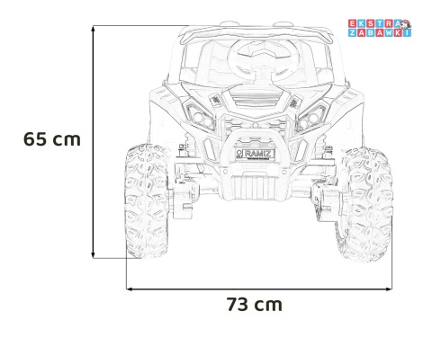 Buggy UTV Racing na akumulator - różowy, 4x45W 12V/10Ah, pilot, panel muzyczny, LED, EVA, wolny start [A036]