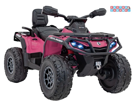 Quad CAN-AM Outlander ATV na akumulator - różowy, 4x200W 24V/7Ah, EVA, LED, ekoskóra [CA005]