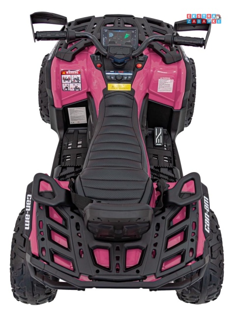 Quad CAN-AM Outlander ATV na akumulator - różowy, 4x200W 24V/7Ah, EVA, LED, ekoskóra [CA005]
