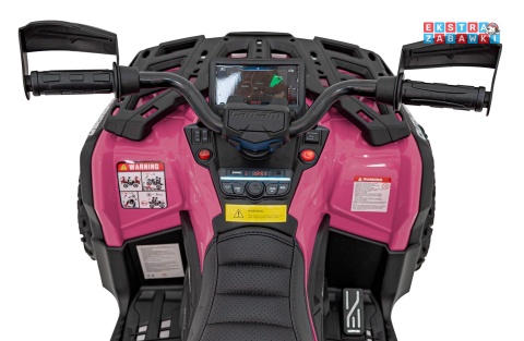 Quad CAN-AM Outlander ATV na akumulator - różowy, 4x200W 24V/7Ah, EVA, LED, ekoskóra [CA005]
