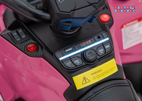 Quad CAN-AM Outlander ATV na akumulator - różowy, 4x200W 24V/7Ah, EVA, LED, ekoskóra [CA005]
