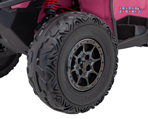 Quad CAN-AM Outlander ATV na akumulator - różowy, 4x200W 24V/7Ah, EVA, LED, ekoskóra [CA005]