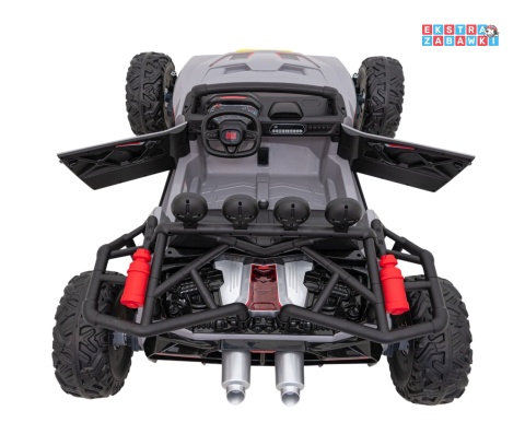 Buggy Racing 5 dwuosobowy na akumulator - szary, 2x200W 24V/7Ah, pilot, panel audio, LED, wolny start [JS3168]