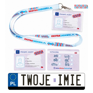 TABLICE Z IMIENIEM DZIECKA + PRAWO JAZDY + SMYCZ