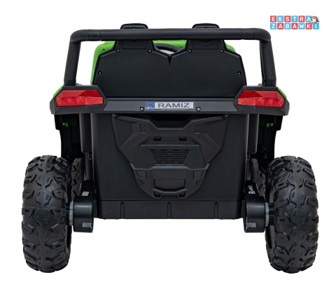 Buggy UTV Racing na akumulator - zielony, 4x45W 12V/10Ah, pilot, panel muzyczny, LED, EVA, wolny start [A036]