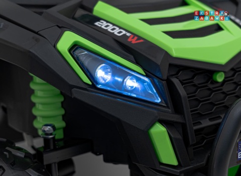 Buggy UTV Racing na akumulator - zielony, 4x45W 12V/10Ah, pilot, panel muzyczny, LED, EVA, wolny start [A036]