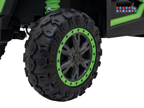 Buggy UTV Racing na akumulator - zielony, 4x45W 12V/10Ah, pilot, panel muzyczny, LED, EVA, wolny start [A036]