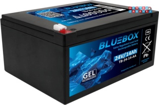 BLUEBOX akumulator żelowy 24V/14Ah - wymiary 19 x 15 x 10 cm ± 1mm