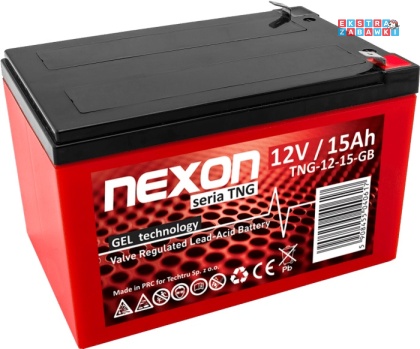 NEXON akumulator żelowy 12V/15Ah - wymiary 15 x 10 x 10 cm ± 1mm