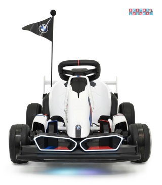 Gokart BMW na akumulator - biały, 2x200W 24V/9Ah, wolny start, sportowe siedzenie [BDM00978]