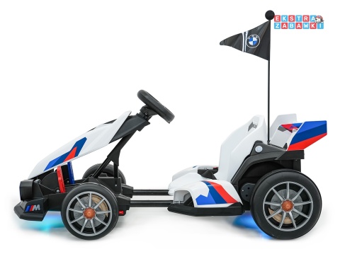 Gokart BMW na akumulator - biały, 2x200W 24V/9Ah, wolny start, sportowe siedzenie [BDM00978]