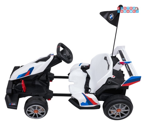 Gokart BMW na akumulator - biały, 2x200W 24V/9Ah, wolny start, sportowe siedzenie [BDM00978]